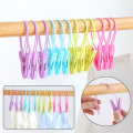 12Pcs Mixed Color Plastic Clothes Pegs Storage Clip Portable Home Hangers for Clothes Hanger Drying Rack Towel Clothes Pins