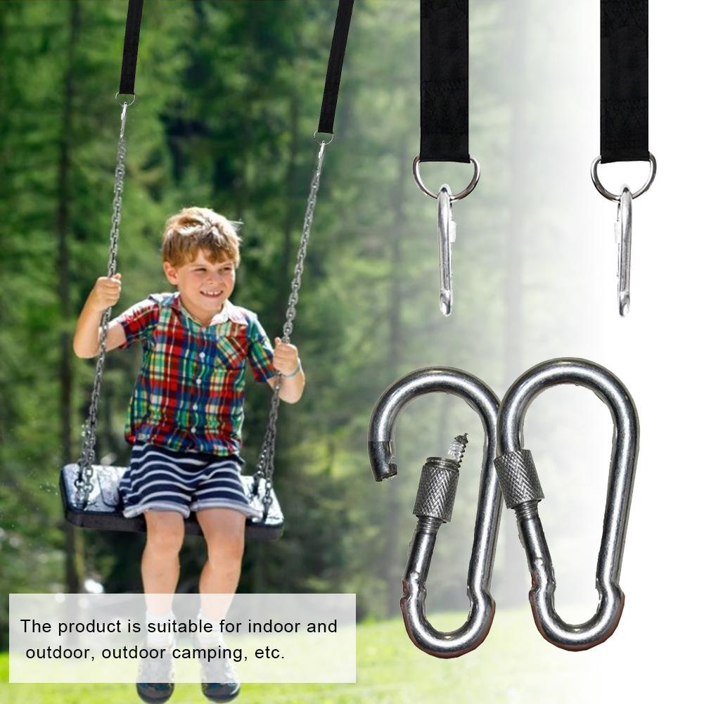 High Durable Safety Strength Polyester Heavy Duty Swing Straps Hanging Kit Hammock Straps With Lock Carabiner Hooks
