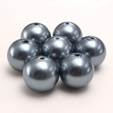 MHS.SUN A50 Grey ABS Plastic Imitation Pearls Beads 4MM-30MM With Hole Round Loose Pearls For Garment Jewelry Accessories