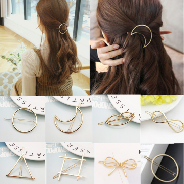 Metal Moon Bowknot Snap Hair Clips for Hair Clip Pins Hairpins Metal Barrettes for fashion Women Girls Styling Hair Accessories