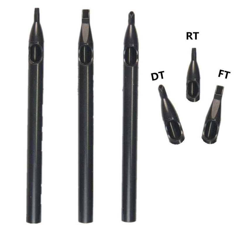 50PCS Black Tattoo Long Tips 3RT Disposable Plastic Long Tattoo Tips Nozzle Tube For Tattoo Supplies Free Shipping