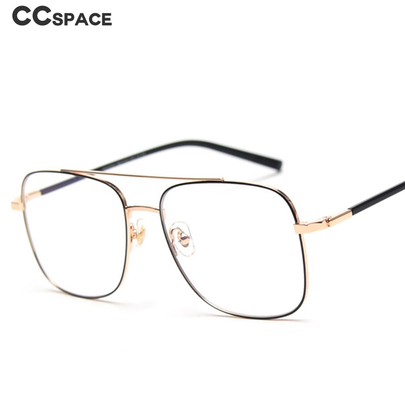 49435 Oversized Square Metal Glasses Frames Men Women Optical Fashion Computer Glasses