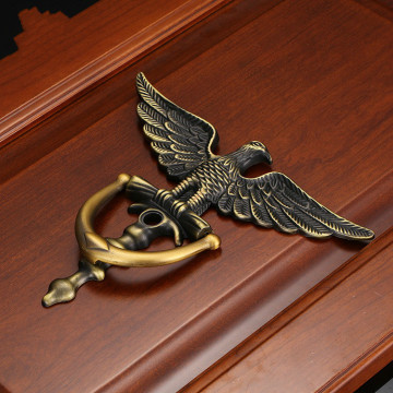 JD Zinc Alloy Antique European Style Eagle Head Door Knocker Door Knockers Home Decor Ring Furniture Handle Hardware