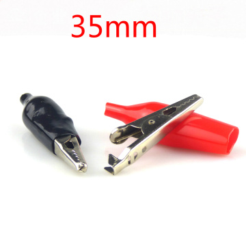 20pcs lot of 35 mm metal alligator clip on G98 alligator clip test probe plastic boots with 10 10 red and black 35mm alligator