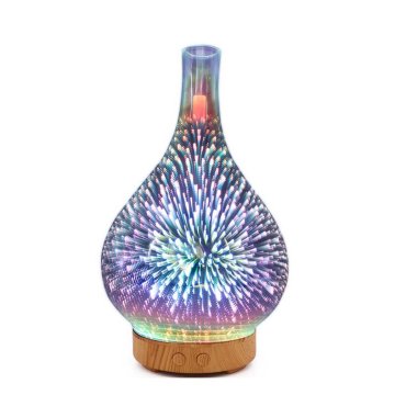 3D-001 Mini LED Air Purifier 1000ML Ultrasonic Air Humidifier Fireworks Design Colorful Light Essential Oil Purifier