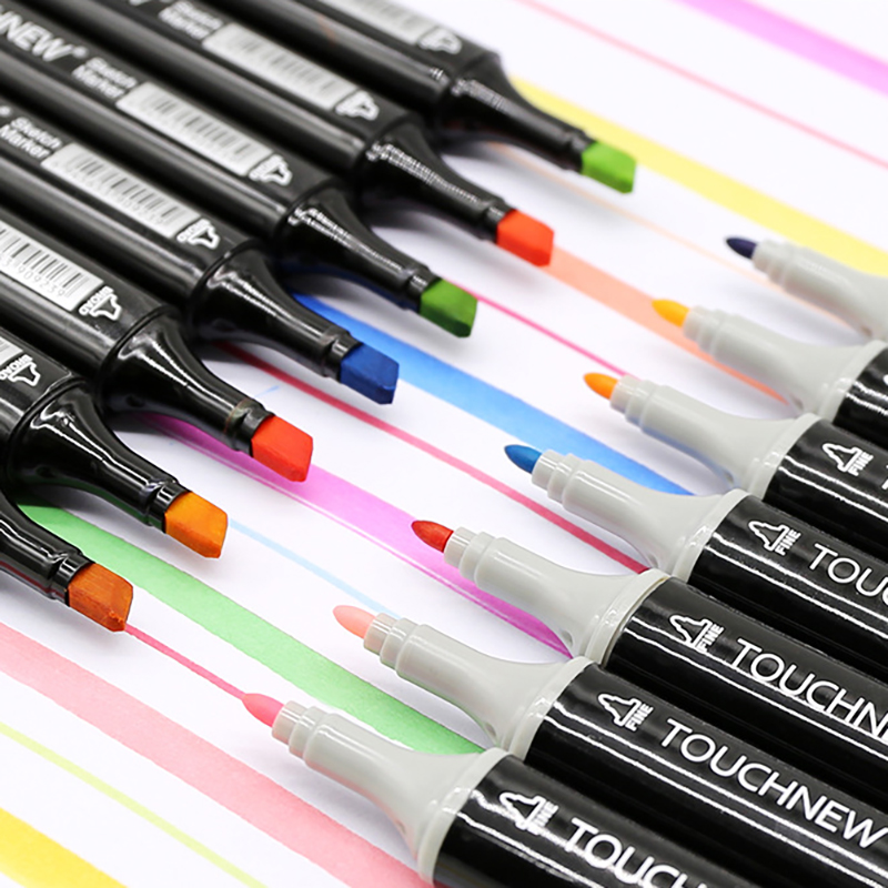 12 Colors Art Marker Set Alcohol Based Sketch Markers Brush Pen For Drawing Manga Design Supplies 168 Colors Optional