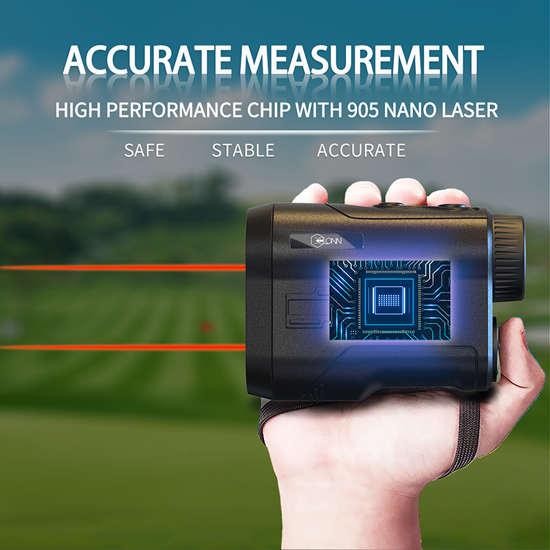 Golf Rangefinder with Slope Compensation Technology, Flag Acquisition with Pulse Vibration and Fast Focus System, Perfect for Choosing The Right Club