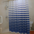 Plastic Shower Curtains PEVA White Striped Bath Screen for Home Hotel Bathroom Waterproof Mold Proof Curtain with Hooks