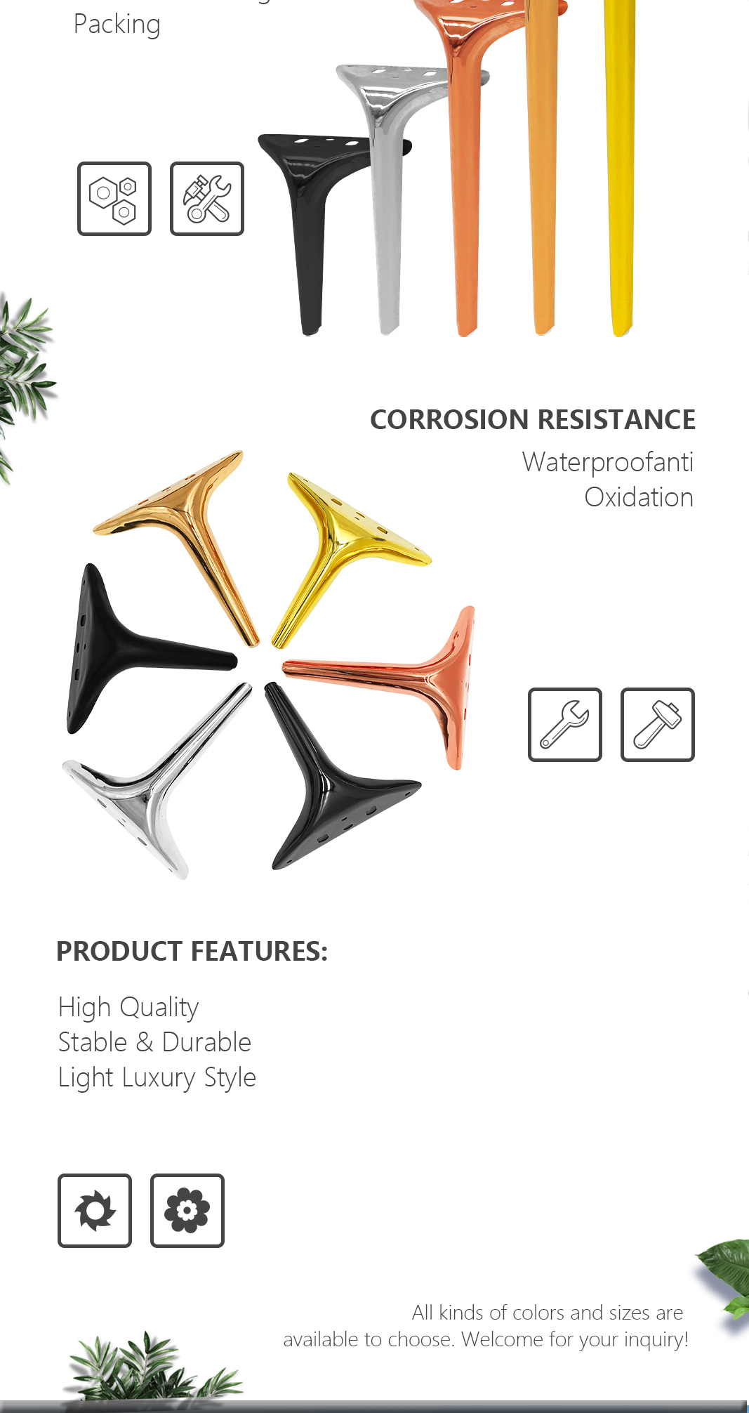 metal sofa leg