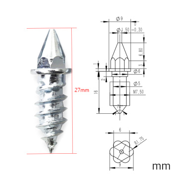 50pcs/set Length 27mm Car Tires Studs Spikes Wheel Snow Chains For Car Vehicle Truck Motorcycle Tires Winter