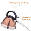 Brown Mirror Stainless Steel Whistling Tea Kettle