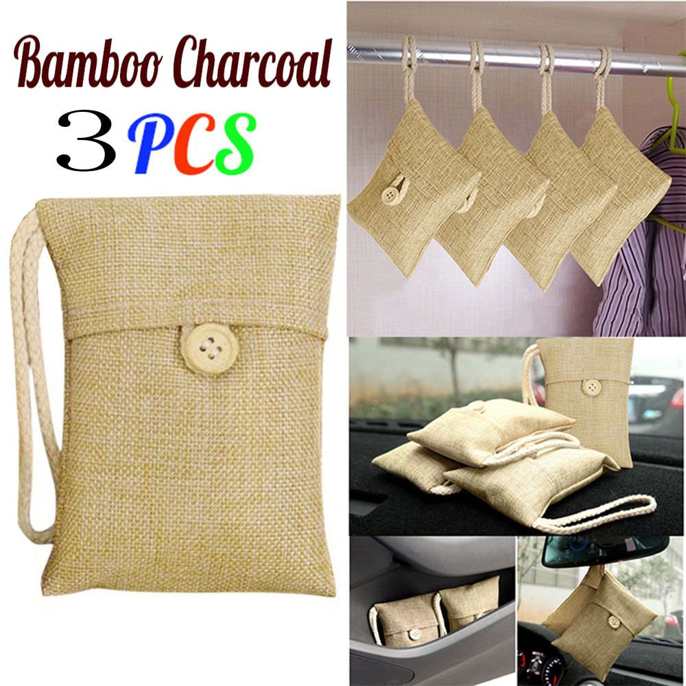 3pcs Car Air Freshener Purifier Odor Absorber Activated Carbon Bamboo Charcoal Bag Closet Shoe Deodorant Deodorize#40