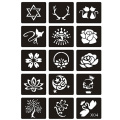 Henna Tattoo Stencils Glitter Tattoo Stencil Kit brush Glue Woman Girl Kids Drawing Template Small Cute Flower Butterfly Cartoon