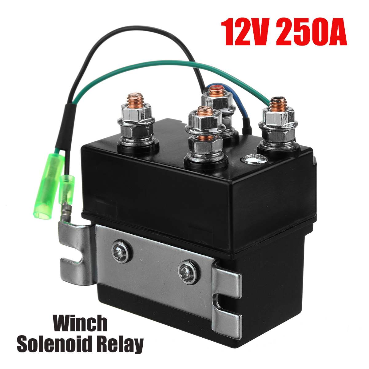 12V 250A Winch Solenoid Relay Contactor Winch Rocker Switch Thumb 2000lb-5000lb For ATV UTV SUV 4x4 Off-road