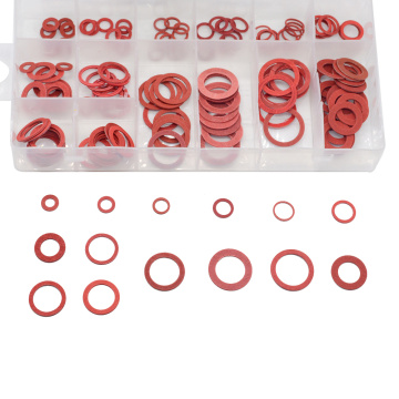 150pcs 10x5 14x10 mix 14 size Steel Flat Pad Insulation Washers Red Paper Meson Gasket Spacer Insulating Spacers Kit