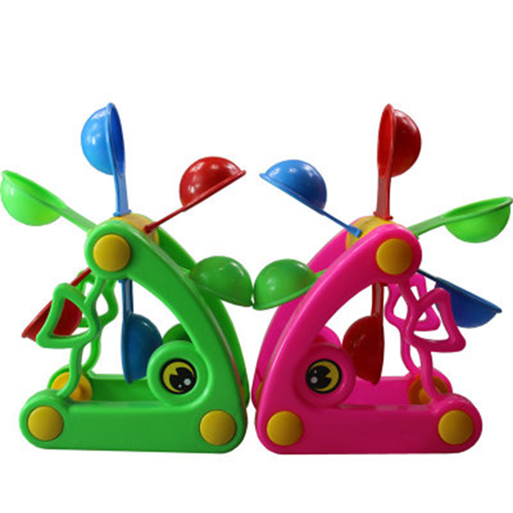 1Pc Multi-color Plastic Cartoon Windmill Waterwheel Beach Sand Toys Children Water Fun Spraying Beach Play Sand Toy