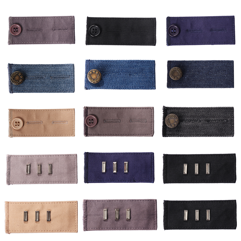NEW 1PC Cotton Unisex Waist Band Pant Extender Belt Tight Trousers Jeans Skirts Maternity Button Hooks Garment Accessories