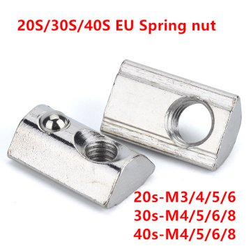 M3-M8 T nut M3 M4 M5 M6 M8 Roll-in t spring nut nickel plated Elasticity slot nut for 2020 3030 4040 aluminum profile extrusions