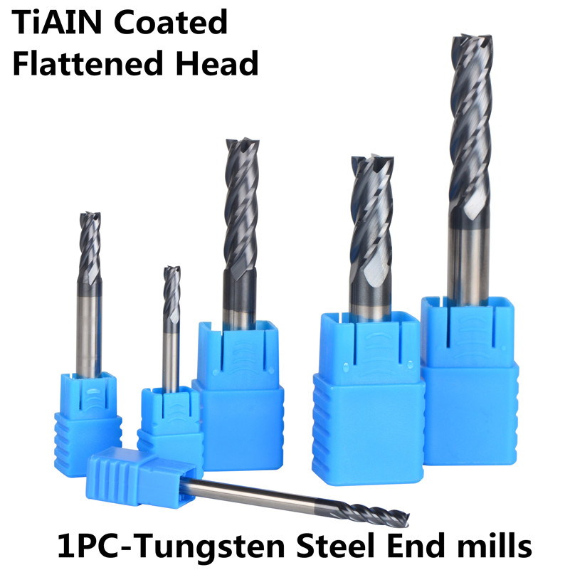 Tungsten Steel 1pc/1mm,2mm,3mm,4mm,5mm,6mm,8mm, 10mm,12mm,14mm,16mm,18mm,20mm,HRC45 Spiral Bit Milling Cutter Tools Router bits