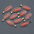 Oval Gemstone Pendant for Making Jewelry Necklace 15x30MM