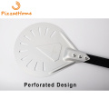 PizzAtHome 8/ 9 Inch Turning Pizza Peel Perforated Pizza Shovel Aluminum Pizza Peel Paddle Short Pizza Tool Non-Slip Handle