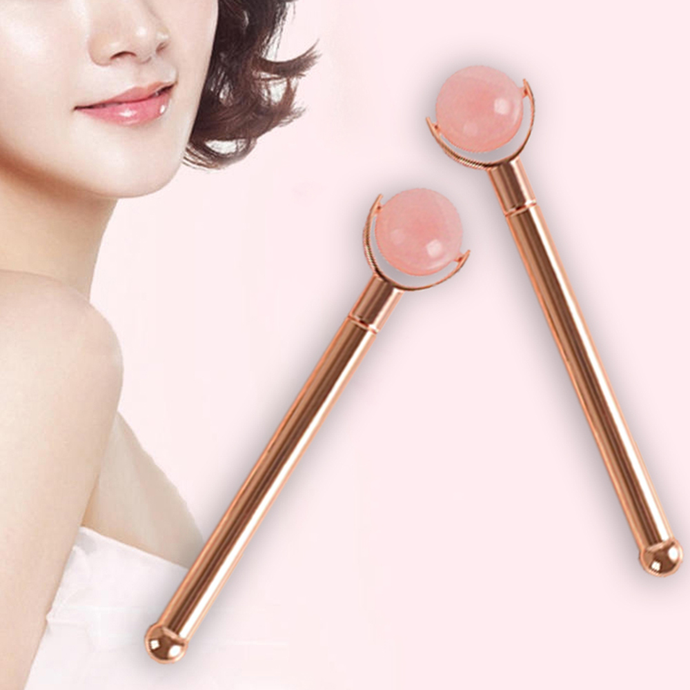 Natural Jade Facial Massage Roller Stone Crystal Round Ball Facial Roller Jade Roller Face Massager Lift Tool Skin Beauty Care