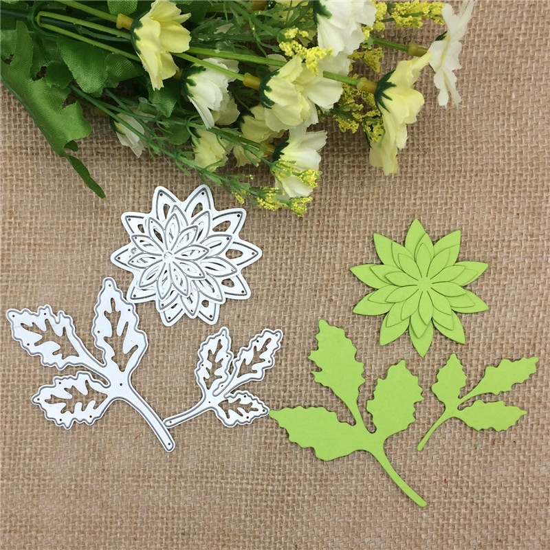 5pcs flower and leaf Metal Cutting Dies Stencil Scrapbooking Photo Album Card Paper Embossing Craft DIY