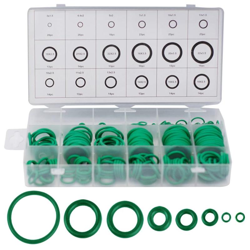279pcs/box Green Rubber O Ring Assortment Washer Gasket Sealing O-Ring Kit 18 Sizes with Plastic Box