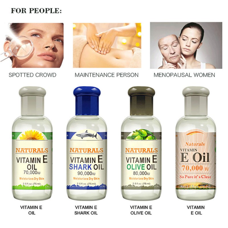 Vitamin E Moisturizing Essence Repair Skin Oil Shark Olive Sunflower Oil Nourishing Firming Facial Massage Essential Oil 2019