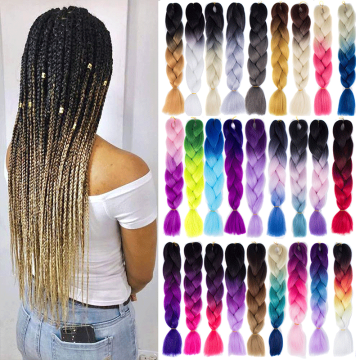 Kong&Li Jumbo Braiding Hair Long Ombre African Braided Hair Synthetic 24 inch/100g Extensions Hair for Braids