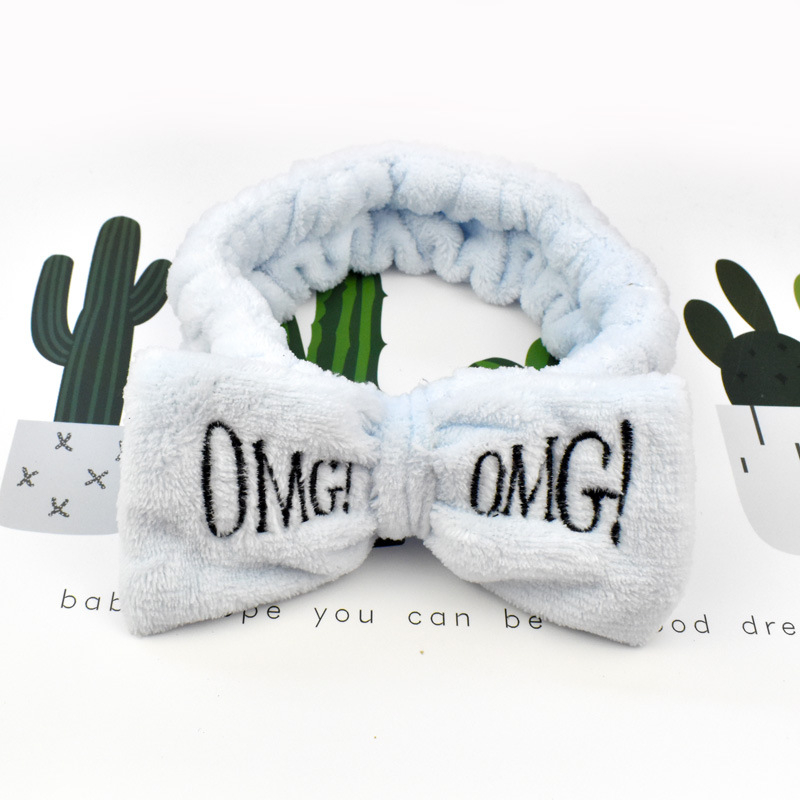 New Letter"OMG" Flannel Soft Bow Headbands for Women Girls Turban Cute Hair Holder Hairbands Hair Band Headwear Hair Accessories