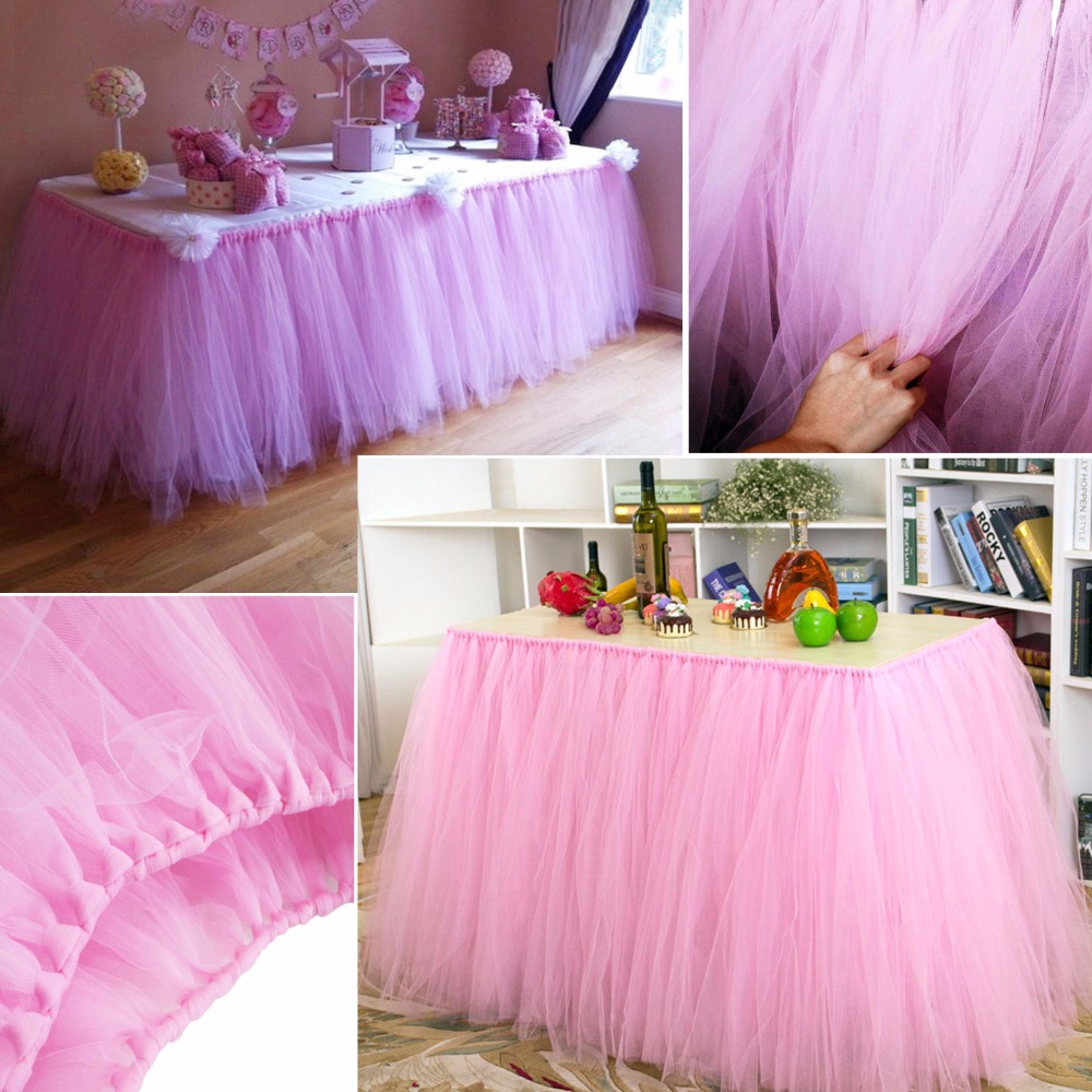 1pcs Tulle Table Skirt DIY Tutu Tableware Skirts For Wedding Decor Birthday Decoration Baby Shower Favors Party Home Textile New