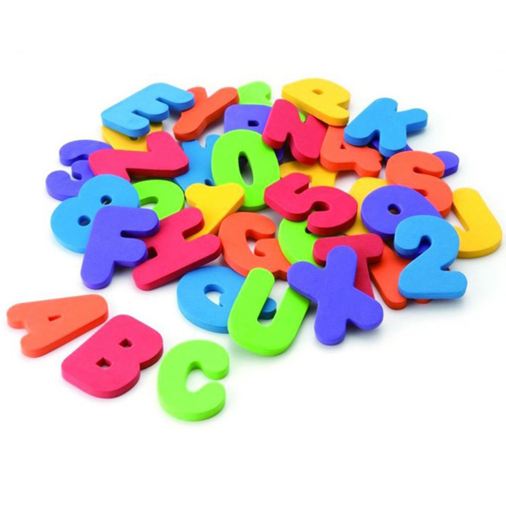 36PCs Alphanumeric Letter Bath Puzzle Soft EVA Kids Baby Toys New Early Educational Kids Tool Bath Toy Funny Toy