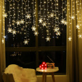 2020 New Christmas Decoration Curtain Snowflake LED String Lights Flashing Lights Curtain Light Waterproof Outdoor Party Lights