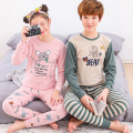 Teenage Clothes 100-170cm Children Winter Long-sleeves Pajamas For Girls Boys Sleepwear Kids Cotton Pyjamas Sets 10 12 14 16 18Y