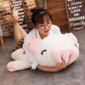 38~110cm Squishy Pig Stuffed Doll Lying Plush Piggy Toy White/Pink Animals Soft Plushie Hand Warmer Blanket Kids Comforting Gift