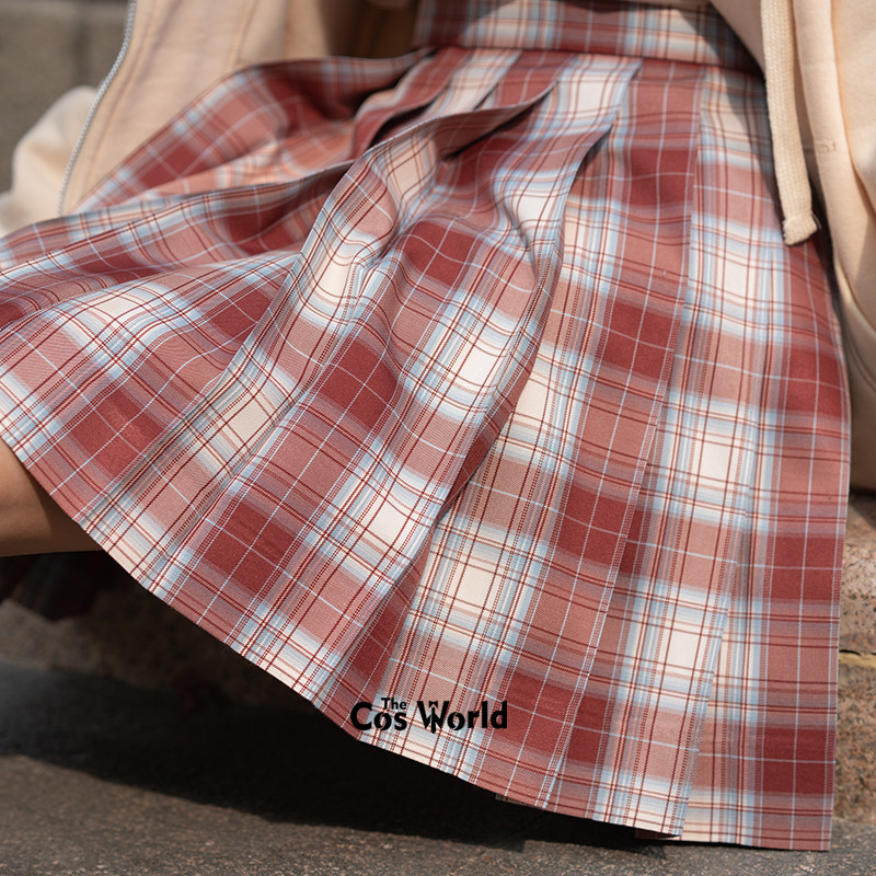 [Goldfish] Girl's Summer High Waist Pleated Skirts Plaid Skirts Women Dress For JK School Uniform Students Cloths