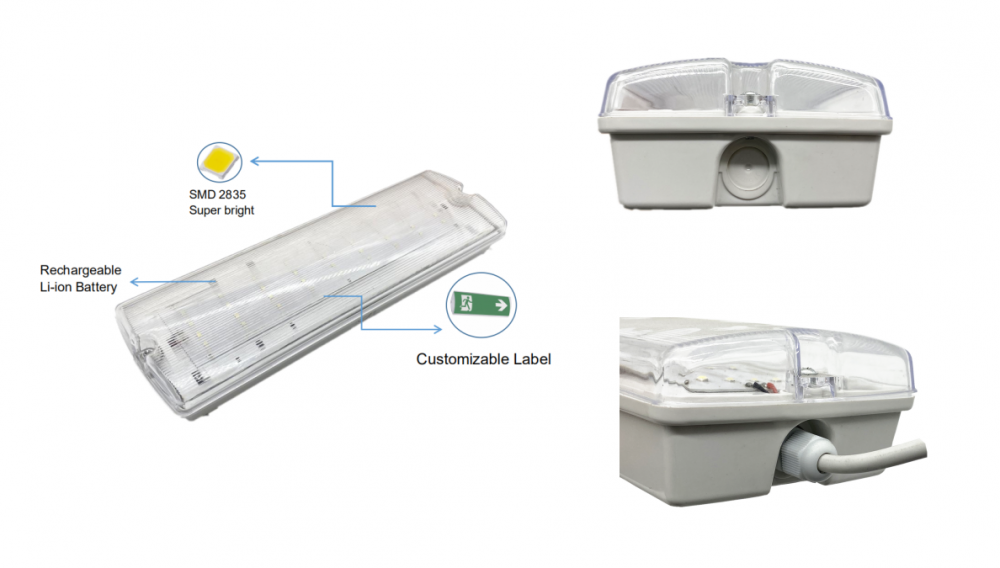 LED rechargeable bulkhead emergency light