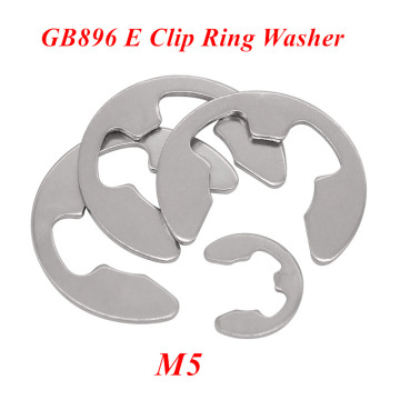 1000pcs GB896 M5 E Clip Washer Ring Washer 5mm Circlip retaining ring for shaft fastener hardware 304 Stainless steel