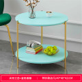 Modern Round Table Living Room Telephone Desk Marbling Metal Coffee Tables