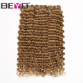 Beyo Hair Color #27 Deep Wave Brazilian Hair Weave Bundles Honey Blonde Human Hair Extension 3 Or 4 Bundle Deals Non Remy Hair