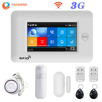 3G GSM WIFI Security Alarm System app control Smart Home GPRS Wireless 433MHz Alarm Kit with PIR Sensor Siren Door Sensor & RFID