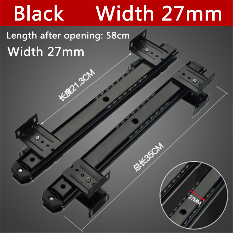 1 Pair H914 W27mm/W35mm L35cm 14" Ball Bearing Drawer Slide For Keyboard Pull out Tray Adjustable Hanging Suspension Bracket