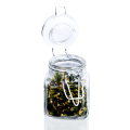 1/3/6/9/12 PCS 3 Oz Airtight Square Spice Glass Jar With Leak Proof Rubber Gasket And Hinged Lid For Home
