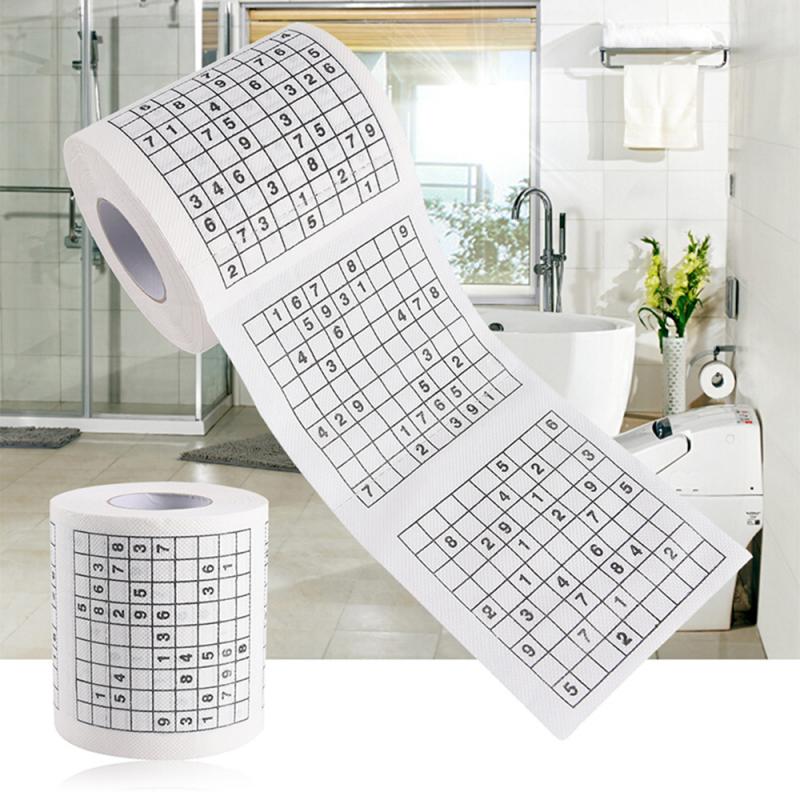 Novelty Gift Fun Number Sudoku Soft Toilet Paper Tissue Bathroom Clean Supplies One Hundred Dollar Bill Toilet Paper Roll Papers