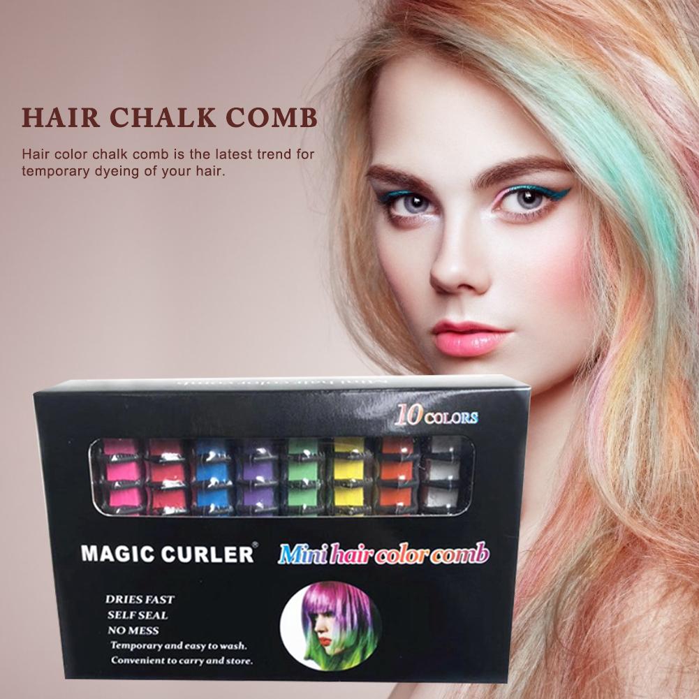10x Color Hair Chalk for Girls Kids Birthday Gift,Temporary Bright Hair Color Chalk Comb Set for Girls Kids Birthday Party