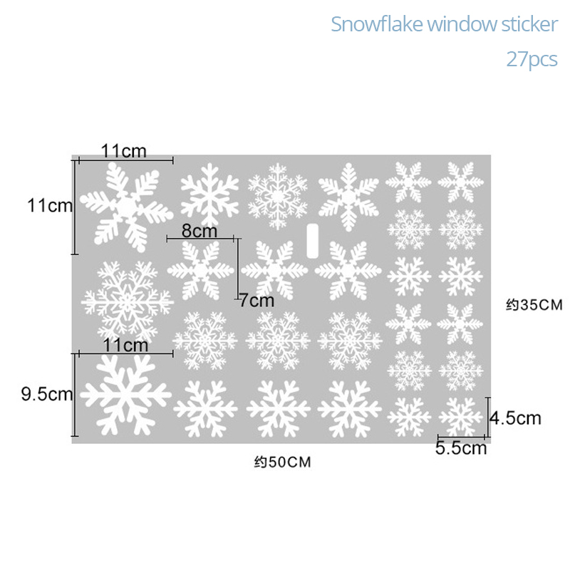 27Pcs Christmas Snowflake Window Sticker Christmas Wall Stickers Room Wall Decals Christmas Decorations for Home New Year 2021