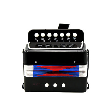 High Quality 7-Key Accordion 2 Bass Mini Accordion Educational Musical Instrument Rhythm Band for Kids Black/Red/Blue(optional)