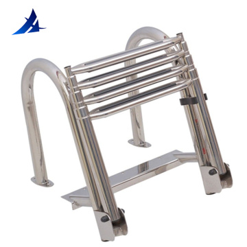 Stainless Steel Telescoping 4 Step Boat Ladder Pool Swim Upper Platform Dock Swimming Ladder