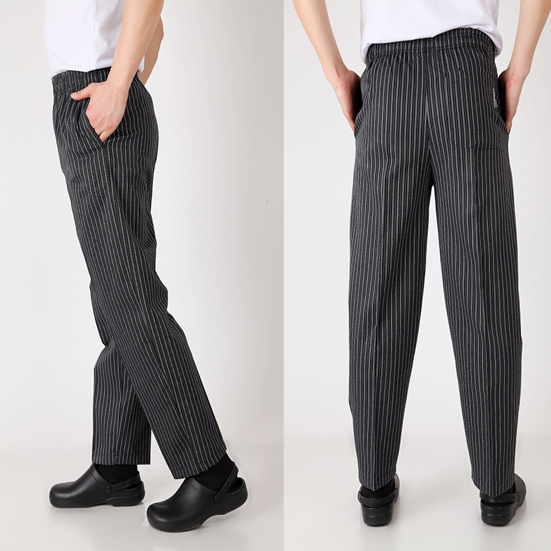 IF 2019 New hotel cook waiter pants Cookchef work clothes restaurant Chef Elastic trousers work clothes men zebra pants uniform